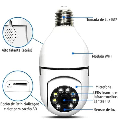 Câmera Lâmpada Inteligente - VisionX™️